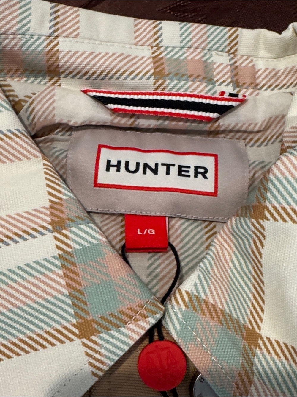 Hunter Tan Utility Jacket with Plaid Trim NWT - Picture 6 of 15
